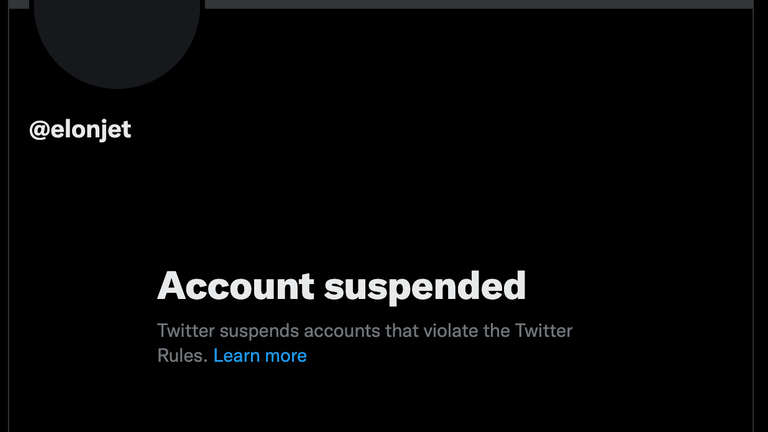 The account which tracked Elon Musk&#39;s jet has been suspended from Twitter