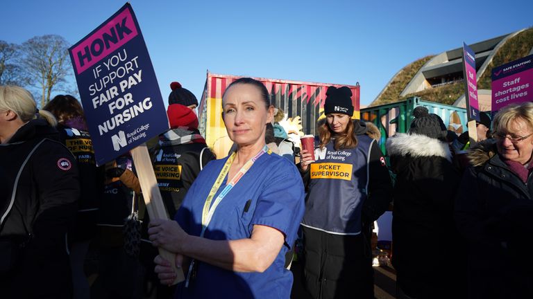 Members of the Royal College of Nursing (RCN) on the picket line outside Liverpool's Alder Hey Children's Hospital as nurses across England, Wales and Northern Ireland stage industrial action over pay.  Photo date: Thursday December 15, 2022.