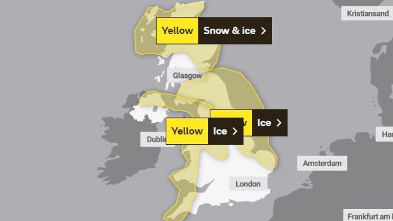 Met office&#39;s yellow warnings