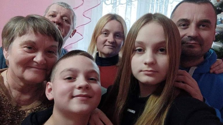 Back row from left to right - Vasyl, Olha and Taras (front row left to right) Anna, Volodymyr and Mia. Olha Komarnytska who lives in Birmingham with her children, Mia, 15, and Volodymyr, 13, are set to experience their first Christmas in the UK, despite usually celebrating Christmas on January 7, as determined by the Orthodox Church, alongside their host family.