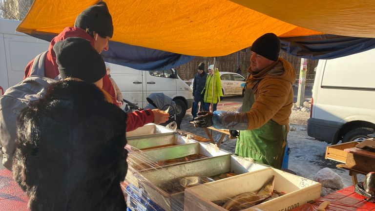 A local food market in Kyiv 