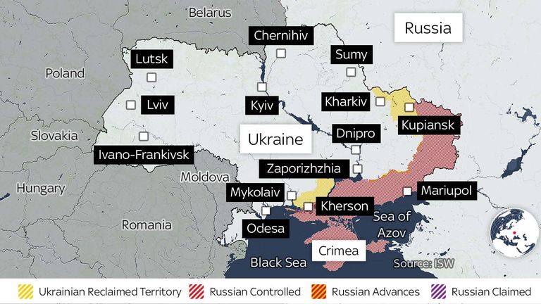 UKRAINE FULL MAP DAY 296 