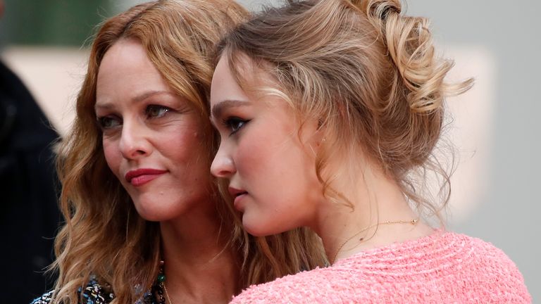 French actress and singer Vanessa Paradis with daughter Lily-Rose Depp. Pic: AP