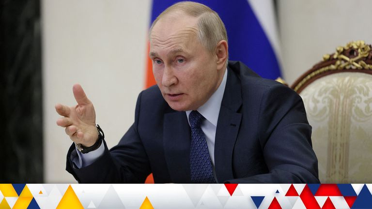 Russian President Vladimir Putin holds the annual meeting of the Presidential Council for Civil Society and Human Rights, via video link in Moscow, Russia 