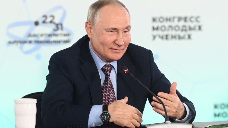 Vladimir Putin attends the Young Scientists Congress in Sochi