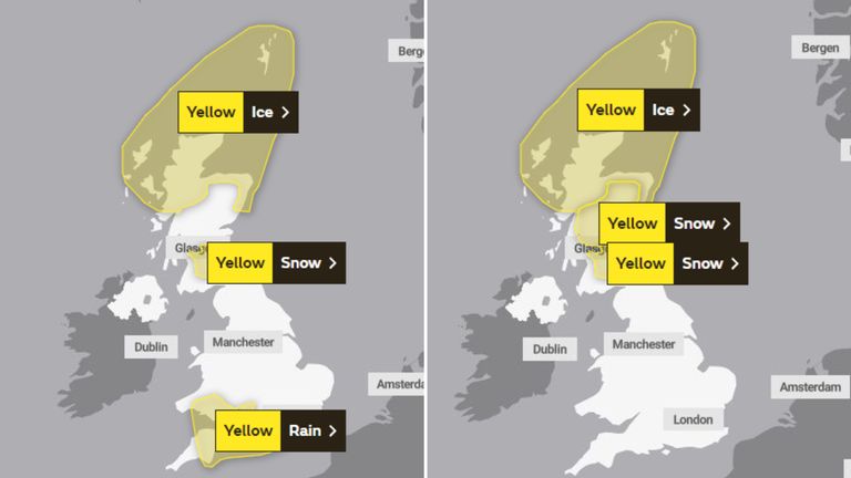Weather warnings for New Year's Eve and New Year's Day 