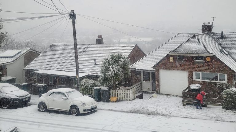 Snow has started falling in Brighton. Pic: David Baynes