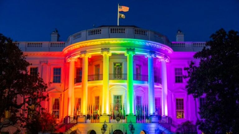 White House lit up in rainbow colours after President Joe Biden signed legislation protecting same-sex marriages. Pic: First Lady Jill Biden/Twitter
