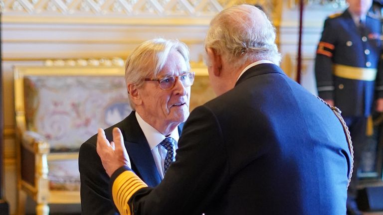 William Roache is made an Officer of the Order of the British Empire by King Charles III at Windsor Castle