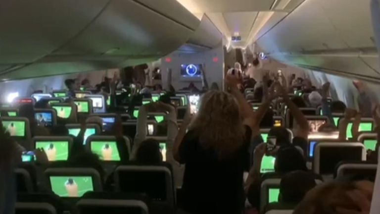 World cup celebrations erupt on flight to Buenes Aires