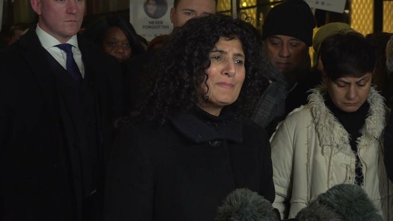 Zara Aleena&#39;s aunt gives a statement after her killer is jailed for at least 38 years