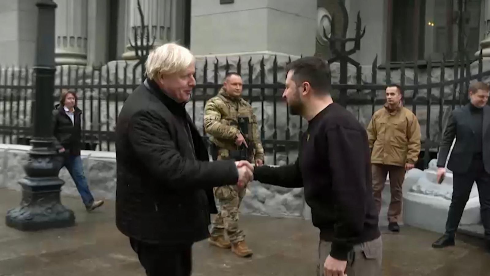 Boris Johnson meets Volodymyr Zelenskyy during surprise visit to