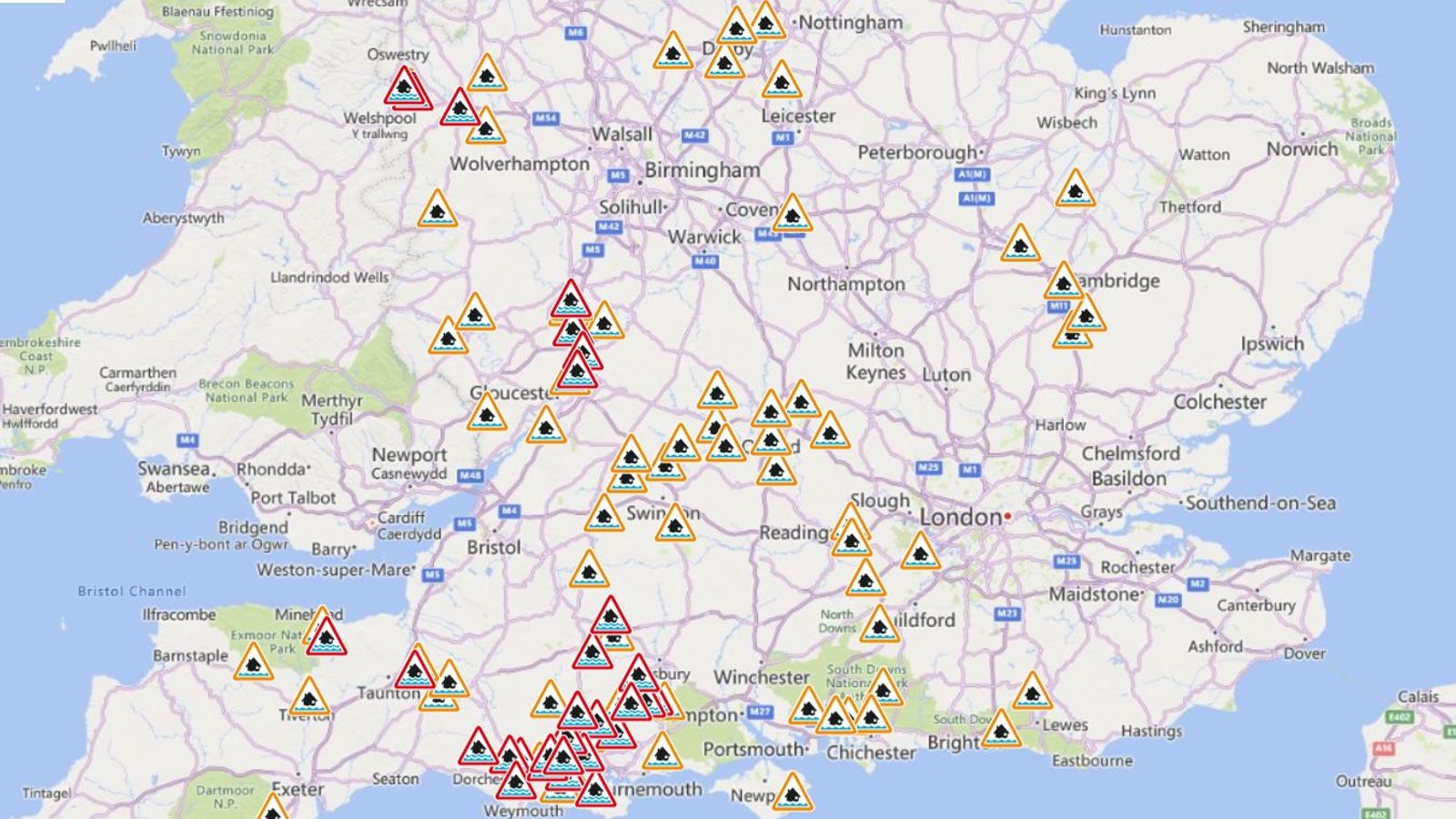 UK weather Flood warnings and alerts in place amid fears some areas