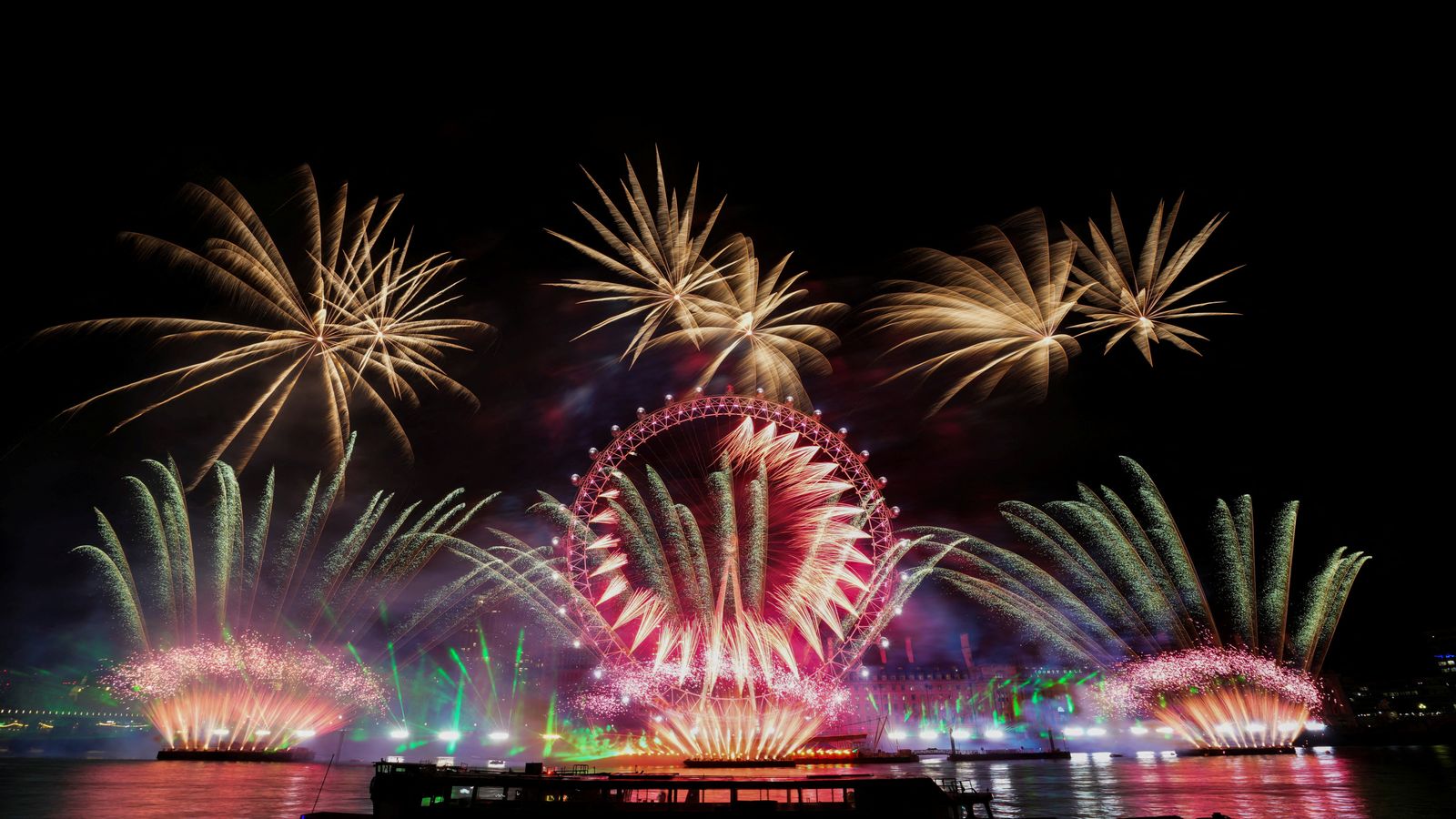 London's New Year fireworks display includes tribute to the Queen and show of support for Ukraine