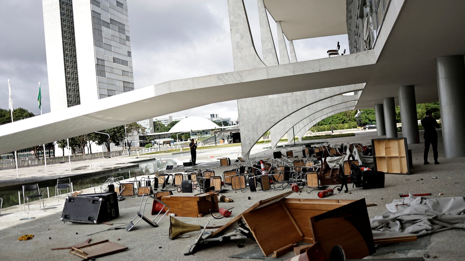 Magnificent buildings in Brazil are pockmarked by rioting - amid fears the unrest may not be over