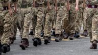 Aberdeen, Scotland, UK - 29th Jun, 2019 : Military personnel, veterans and cadets taking part in a parade along Union Street, Aberdeen, to mark Armed Forces day 2019 in the UK.