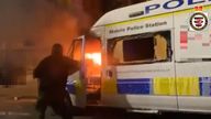 Footage of the police station being set on fire. Pic: Avon and Somerset Police