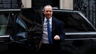  Dominic Raab gets out of a car on Downing Street ahead of the weekly government cabinet meeting