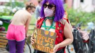 Person at free the nipple protest. Pic: Christophe Gateau/picture-alliance/dpa/AP Images