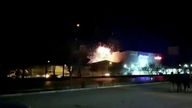 Eyewitness footage show the explosion at a military factory in Isfahan