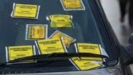 EMBARGOED TO 0001 FRIDAY JANUARY 13 File photo dated 29/12/17 of parking notice fixed penalties attached to the windscreen of a Land Rover Freelander, as UK councils issued an average of nearly 20,000 parking fines each day last year, according to new analysis.

