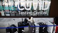 A Chinese tourist waits for her COVID test result at Incheon International Airport in South Korea