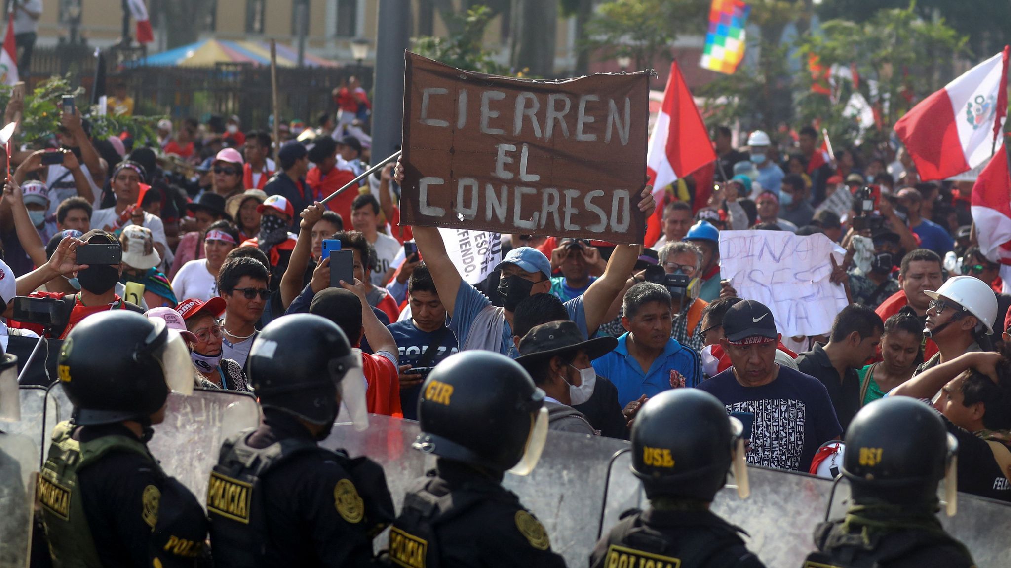 Peru protesters march in capital Lima demanding for president to leave ...