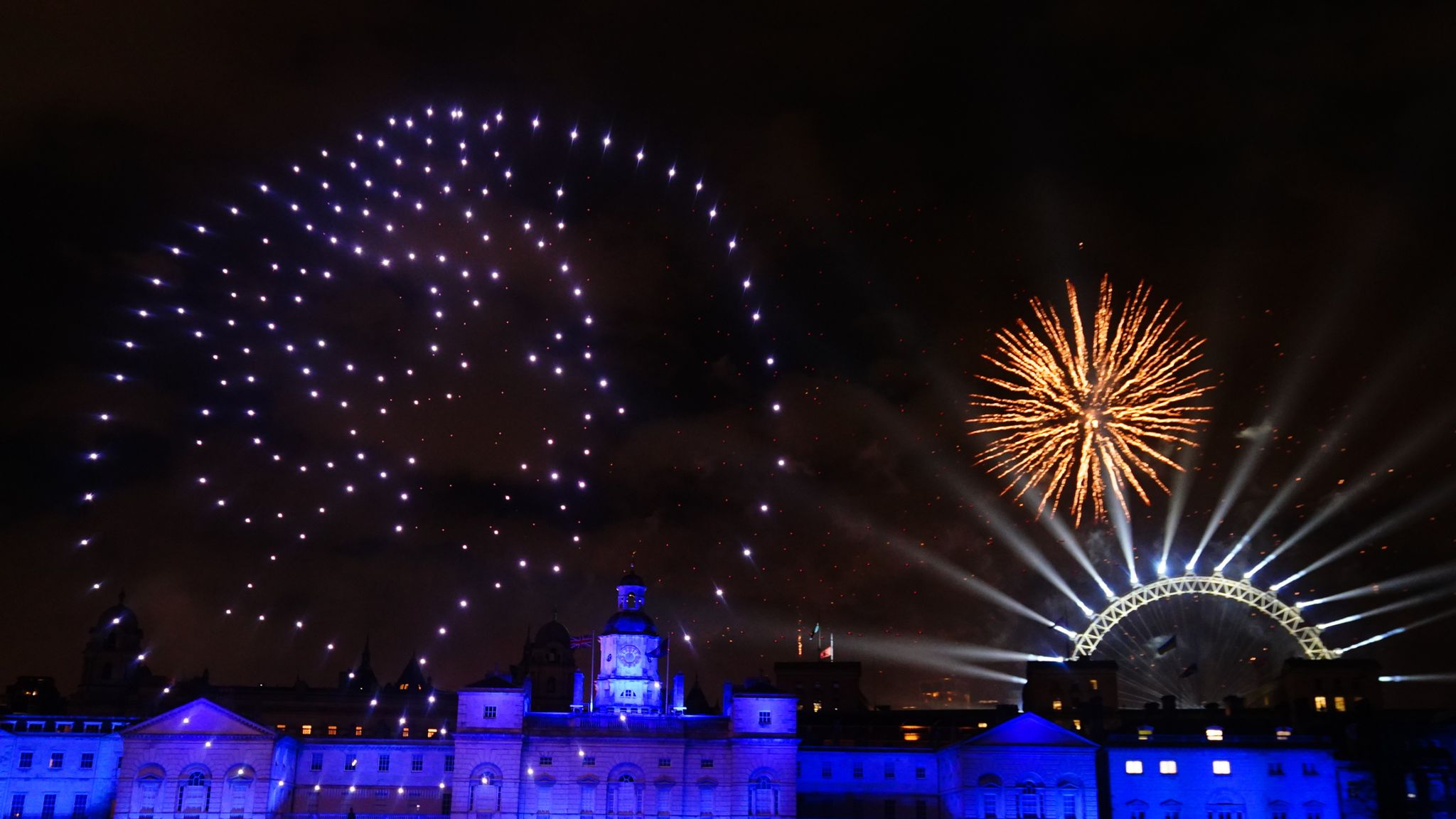 London's New Year fireworks display includes tribute to the Queen and