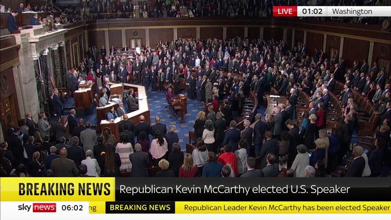 Kevin McCarthy finally wins US Speaker vote after tensions boil over in Congress