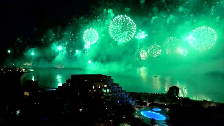 Record-breaking NYE Display In Abu Dhabi | World News | Sky News