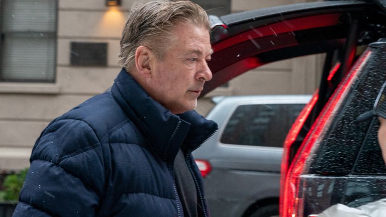 Actor Alec Baldwin leaves his home in New York 