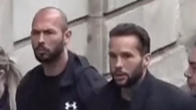 Andrew and Tristan Tate arrive at Romanian court building 