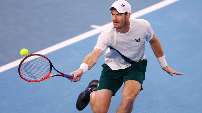 Andy Murray in action during the Australian Open