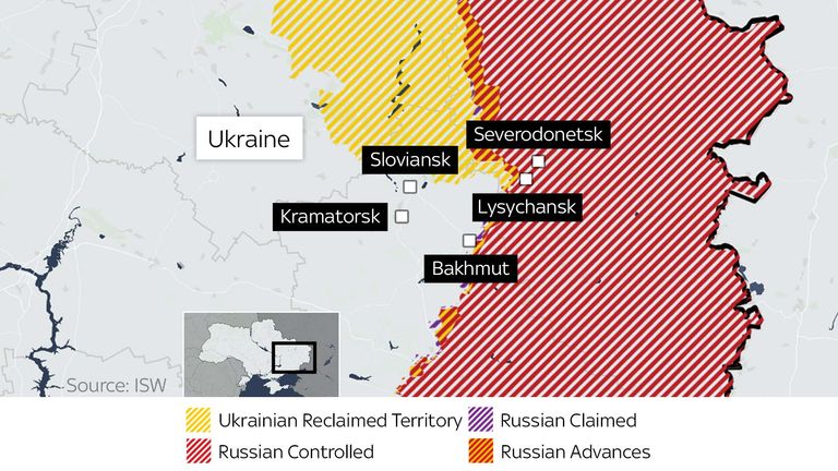 Bakhmut is in the centre of a battleground for the control of territory