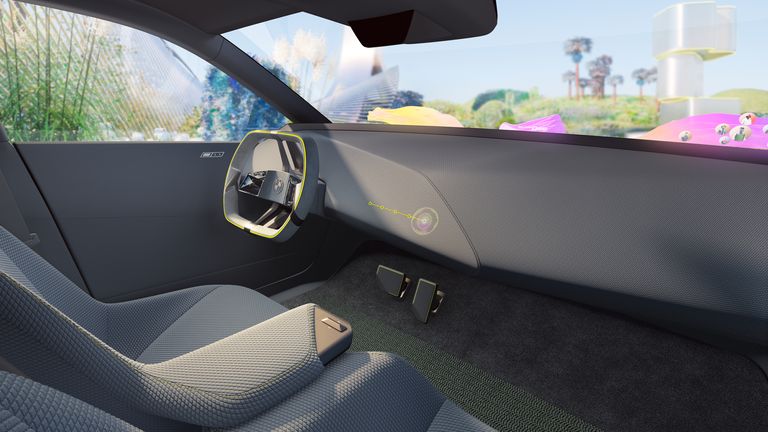 The i Vision Dee concept car has an augmented reality windshield.Figure: BMW