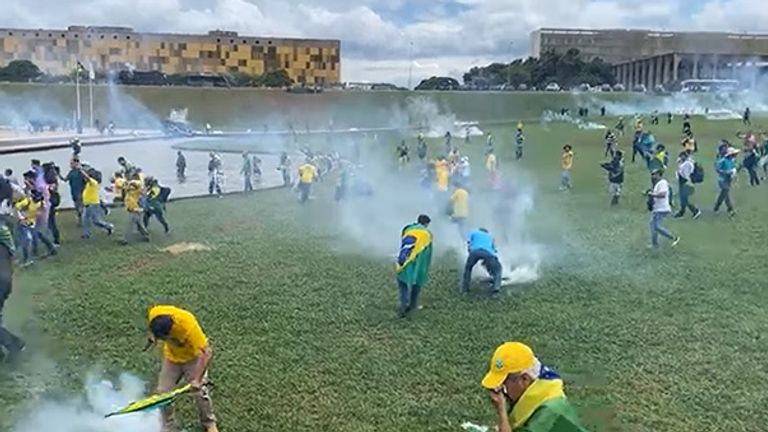 Protesters on the grounds of the Congressional building were tear gassed. Pic: Facebook