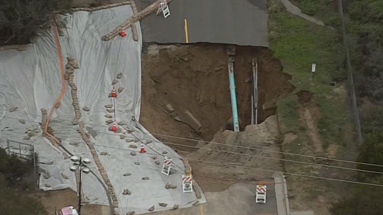 Sinkhole in California has more than doubled in depth in a week