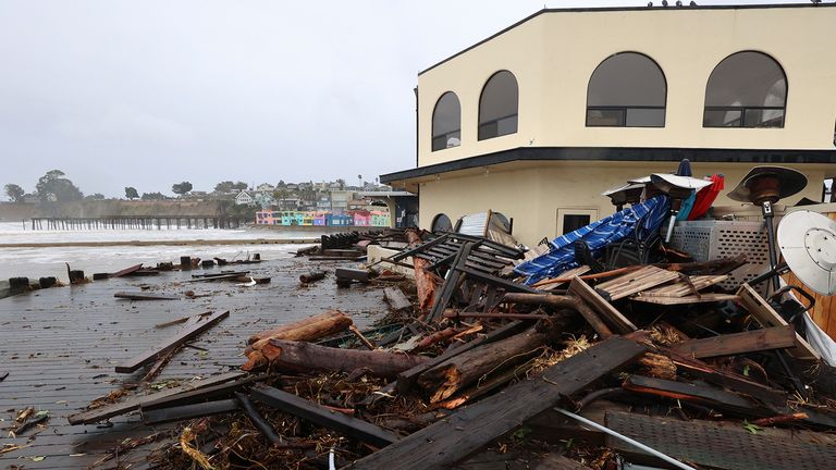 Storm damage in Capitola. Pic: AP