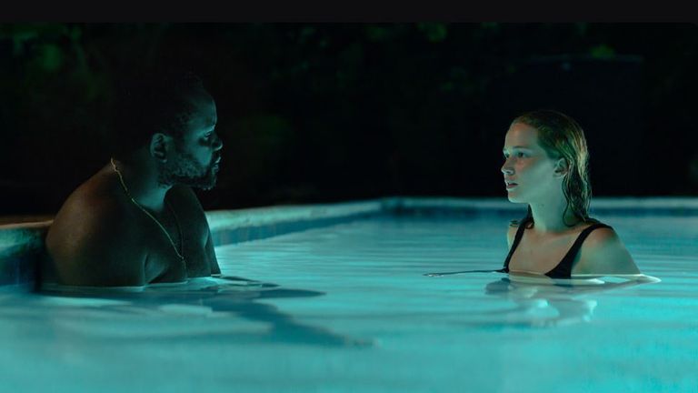 Brian Tyree Henry and Jennifer Lawrence in Causeway. Pic: Apple TV+