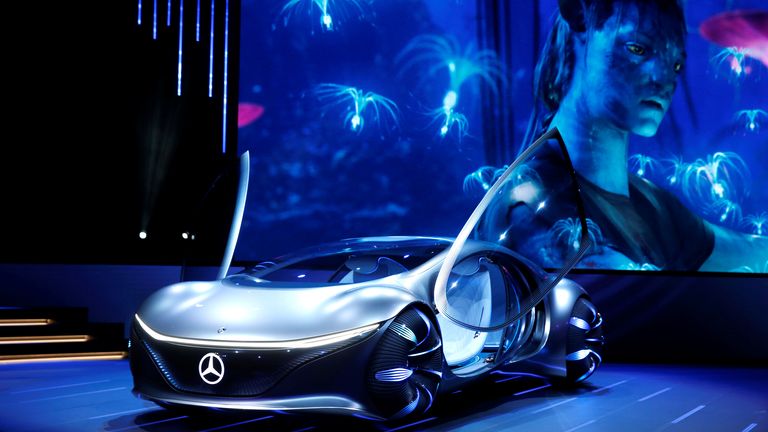 The Mercedes-Benz Vision AVTR concept car, inspired by the Avatar movies, is displayed after an unveiling at a Daimler keynote address during the 2020 CES in Las Vegas, Nevada, U.S. January 6, 2020. REUTERS/Steve Marcus