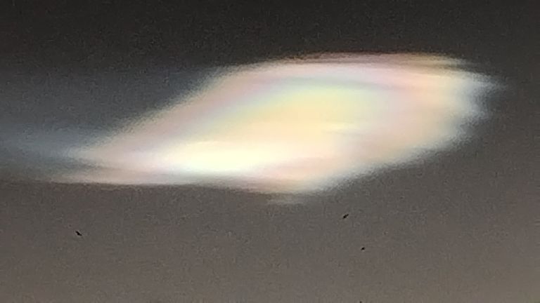 The Nacreous clouds shone brightly in the sky. Pic: Laura Schofield