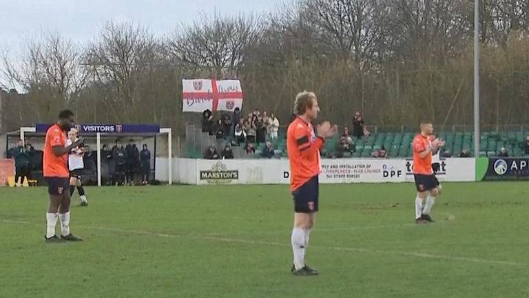 Play was paused in tribute to Cody Fisher who played for Stratford FC and was murdered on Boxing Day