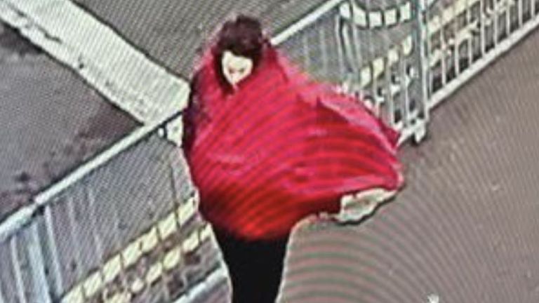 Police released a CCTV image of a woman believed to be Constance Marten seen near Harwich Port in Essex. Pic: GMP