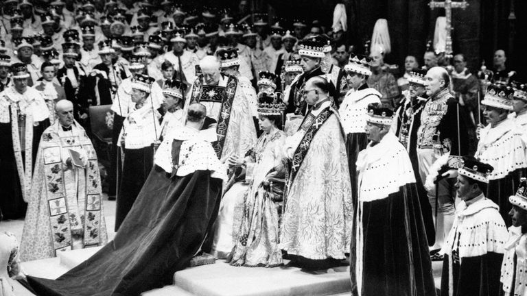 Queen Elizabeth II at her coronation in 1953