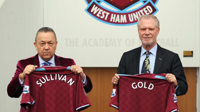 David Sullivan (left) and David Gold. West Ham joint-chairman