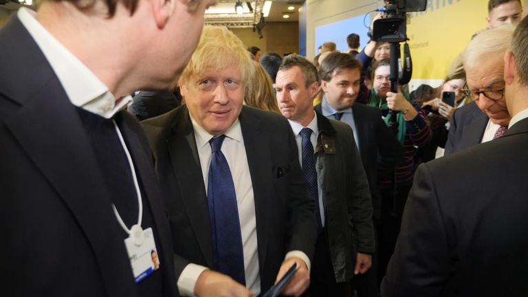 Sky&#39;s economics and data editor Ed Conway caught up with the former prime minister and asked him why he and not Rishi Sunak is at Davos.