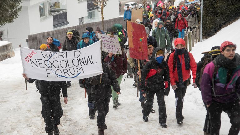 Davos'ta iklim protestoları