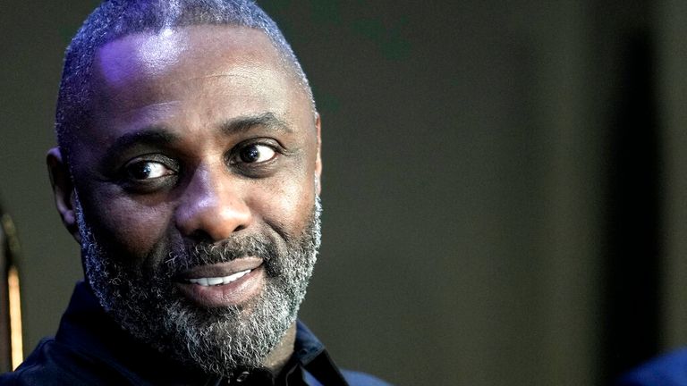 Actor Idris Elba attends a session at the World Economic Forum in Davos, Switzerland Tuesday, Jan. 17, 2023. The annual meeting of the World Economic Forum is taking place in Davos from Jan. 16 until Jan. 20, 2023. (AP Photo/Markus Schreiber)