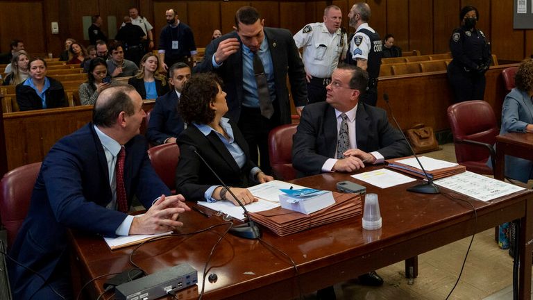 Prosecuting and defense attorneys Pic: AP