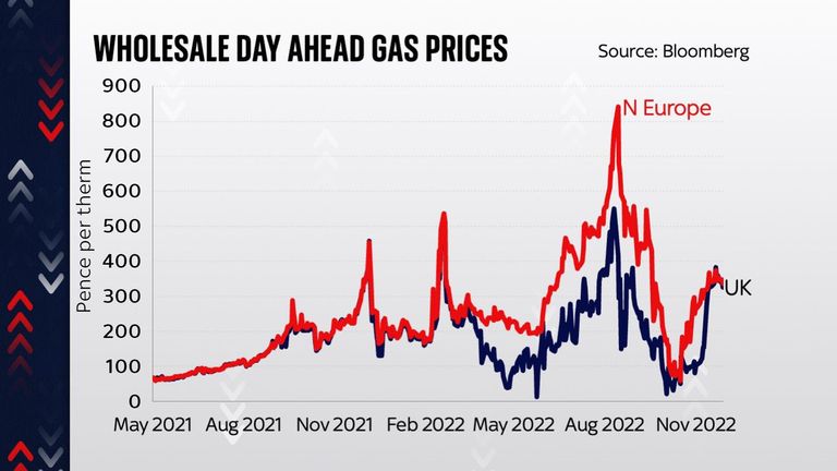 Wholesale day ahead gas prices
